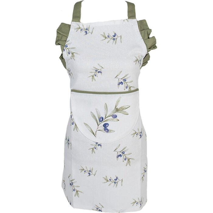 Clayre & Eef OLF41K Delantal Niño Beige Verde 48x56 cm