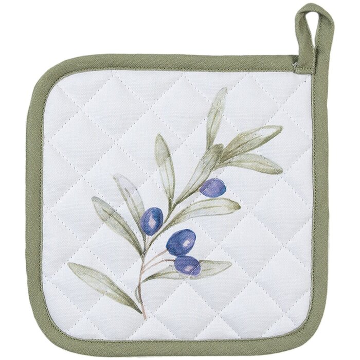 Clayre & Eef OLF45 Manta Beige Verde 20x20 cm