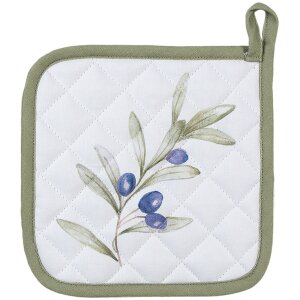 Clayre & Eef OLF45 Manta Beige Verde 20x20 cm