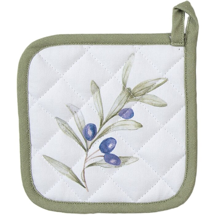 Clayre & Eef OLF45K Potholder Niño Beige Verde 16x16 cm