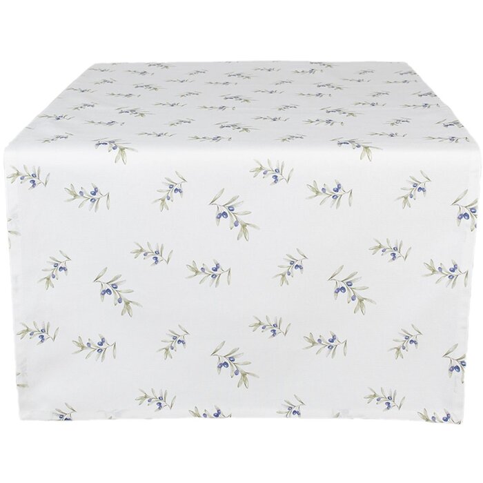 Clayre & Eef OLF64 Traves de Mesa Beige Verde 50x140 cm