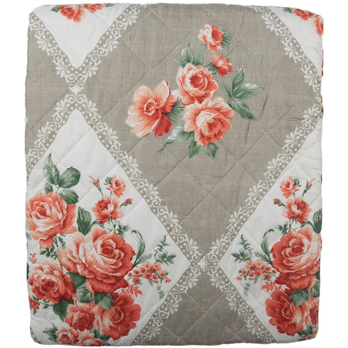 Clayre & Eef Q196.059 Colcha Gris Rosa 140x220 cm