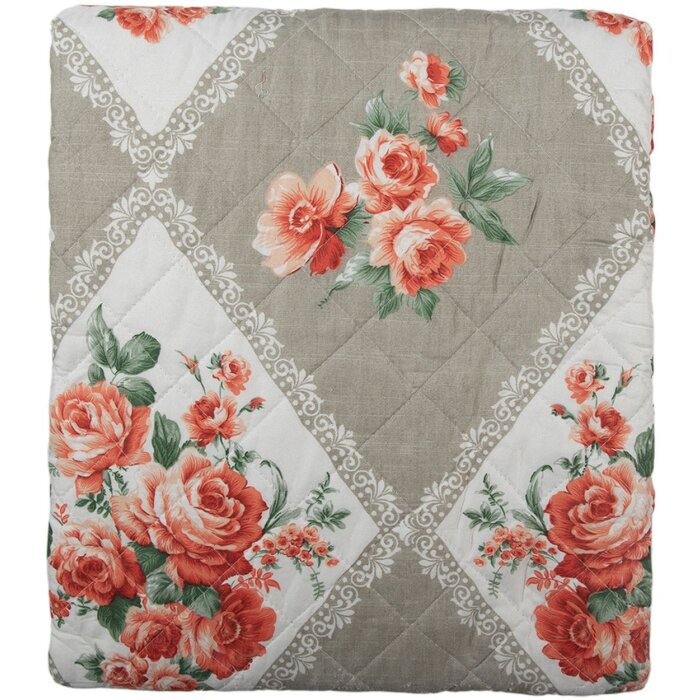 Clayre & Eef Q196.061 Colcha Gris Rosa 240x260 cm