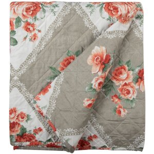 Clayre & Eef Q196.061 Colcha Gris Rosa 240x260 cm