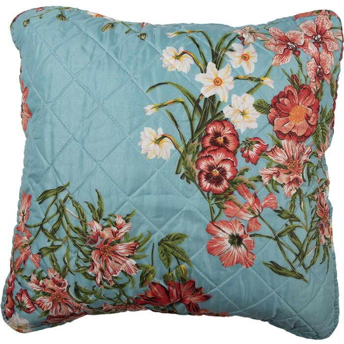 Clayre & Eef Q197.030 Funda de cojín motivo floral azul 50x50 cm