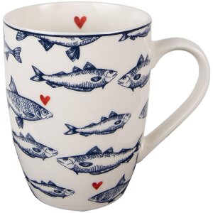 Clayre & Eef SSFMU Taza Blanco Azul 350 ml