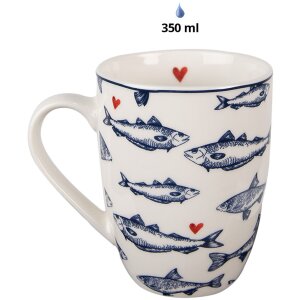 Clayre & Eef SSFMU Taza Blanco Azul 350 ml