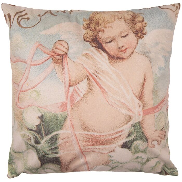 Clayre & Eef SWC23 Funda de Cojín Rosa 45x45 cm