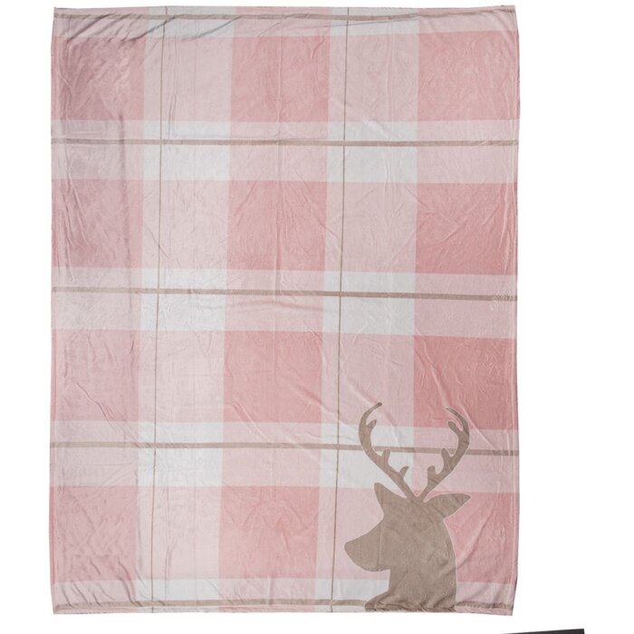 Clayre & Eef SWC60-1 Plaid Rosa Blanco 130x170 cm