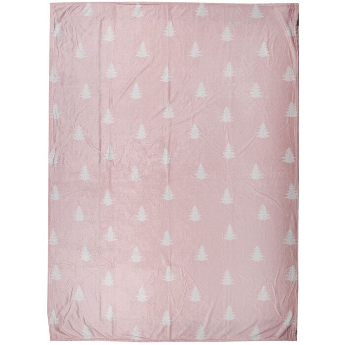 Clayre & Eef SWC60-2 Plaid Rosa Blanco 130x170 cm