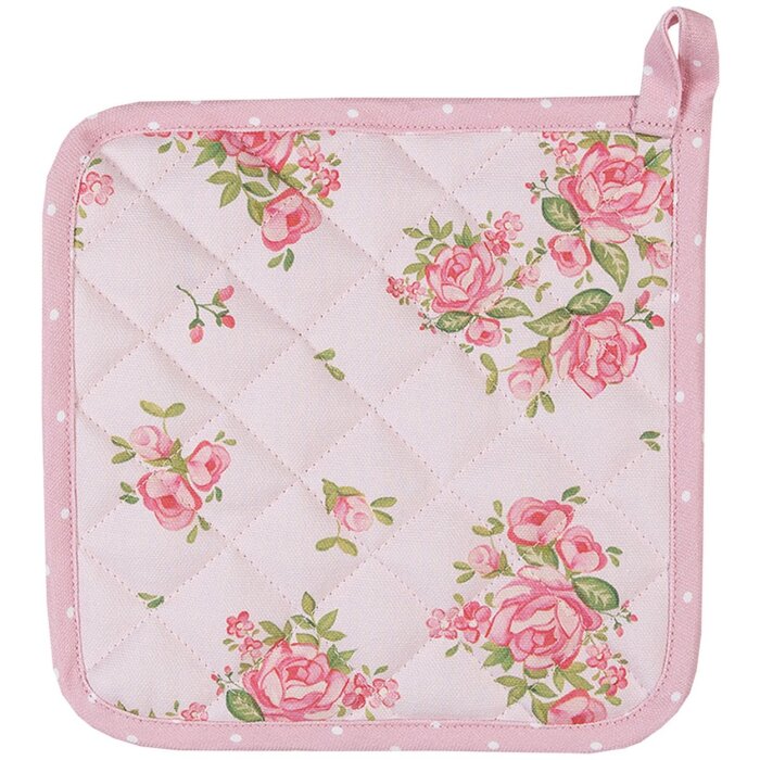 Clayre & Eef SWR45 Potholder Rosa 20x20 cm