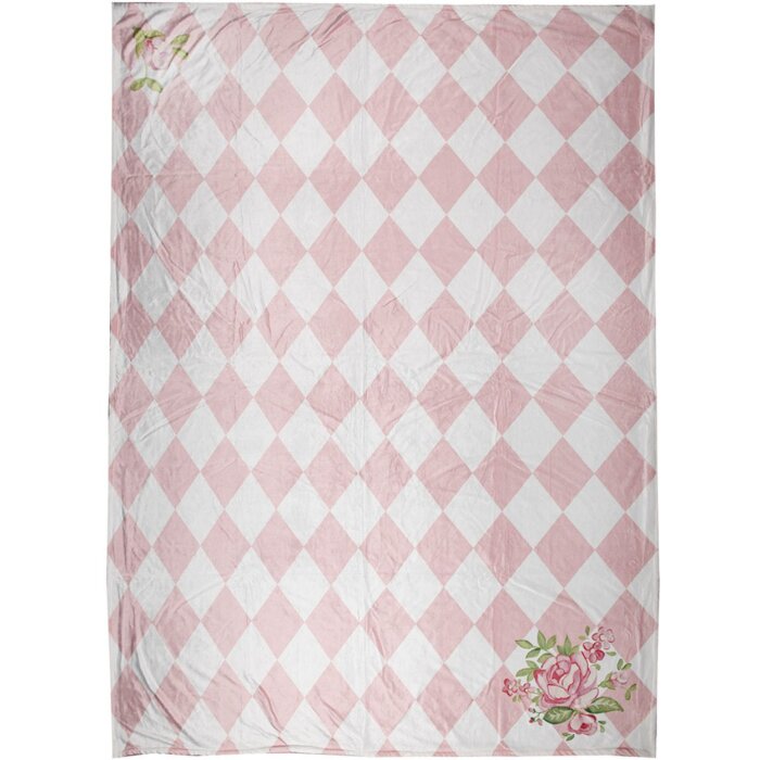 Clayre & Eef SWR60 Plaid Rosa Blanco 130x170 cm