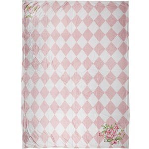 Clayre & Eef SWR60 Plaid Rosa Blanco 130x170 cm