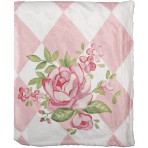 Clayre & Eef SWR60 Plaid Rosa Blanco 130x170 cm