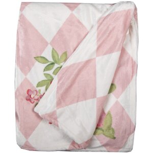 Clayre & Eef SWR60 Plaid Rosa Blanco 130x170 cm