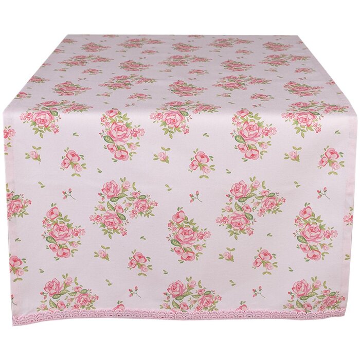Clayre & Eef SWR64 Traves de Mesa Rosa 50x140 cm
