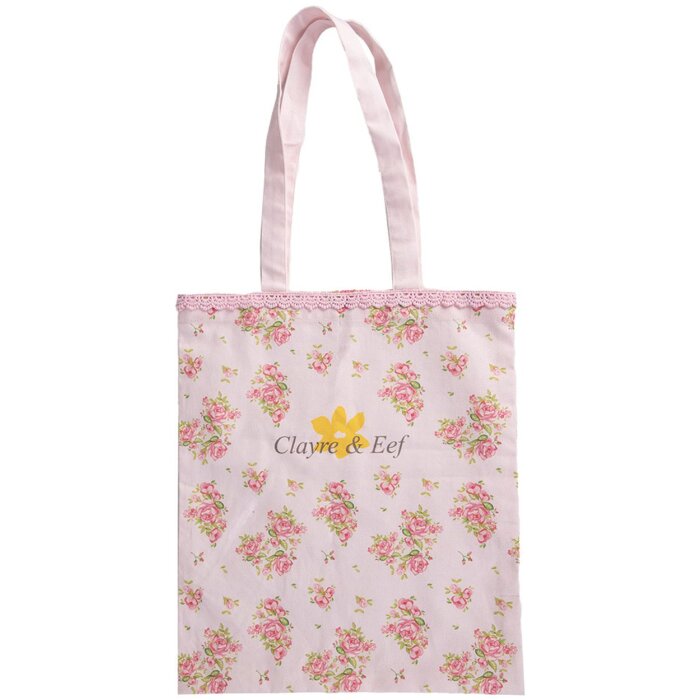 Clayre & Eef SWR83 Bolsa Beige Rosa 33x38 cm