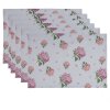 Clayre & Eef VTG40 Juego de manteles individuales (6 piezas) Rosa 48x33 cm