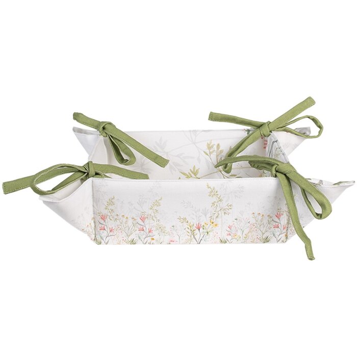 Clayre & Eef WFF47 Panera Blanco Botánico 35x35x8 cm Algodón