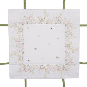 Clayre & Eef WFF47 Panera Blanco Botánico 35x35x8 cm Algodón
