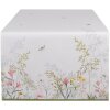 Clayre & Eef WFF64 Traves de Mesa Blanco Verde 50x140 cm Algodón Diseño Botánico