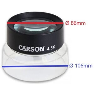 Lupa de pie Carson LL-55 Aumento 4,5x Diámetro de lente 75 mm