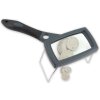 Lupa de mano Carson SG-16 2,5x/11,5x 85mm con empuñadura de goma y soporte plegable
