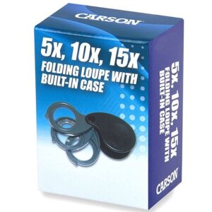 Lupa de impacto Carson TV-15 Multi-Power 5-15x, 30mm, compacta, para joyeros