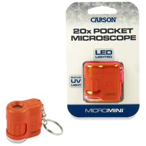 Microscopio de bolsillo Carson MicroMini 20x naranja
