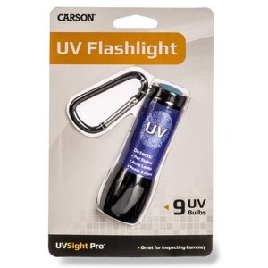 Linterna Carson UVSight Pro UV LED negra y azul