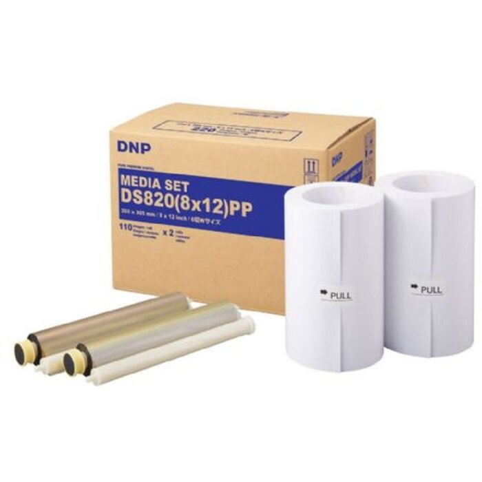 Papel DNP DM812820 Premium 2 rollos 110 unidades 20x30 para DS820