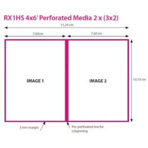Papel DNP DSRX1HS-4X6P 2 rollos 700 unid. 10x15 perforado para DS-RX1HS
