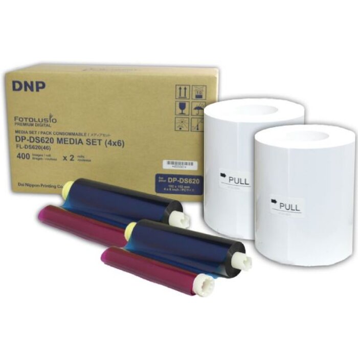 Papel DNP DM46620 2 rollos 400 unid. 10x15 para DS620