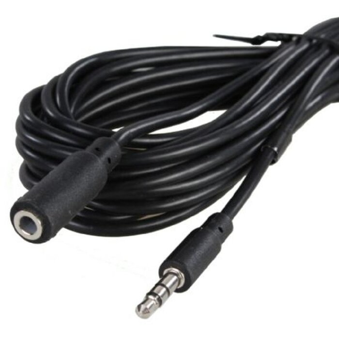 Cable alargador de audio estéreo 3,5 mm macho - 3,5 mm hembra 5 m