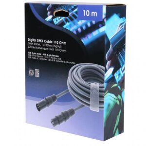 Cable XLR de 3 clavijas macho a hembra 10 m flexible gris oscuro