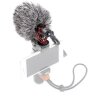 BOYA BY-MM1 Micrófono direccional compacto para smartphones DSLR PC Parabrisas de piel