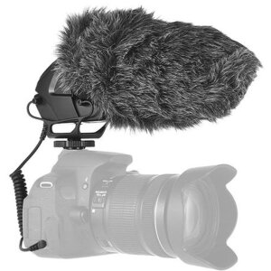 Boya BY-BM3031 Micrófono direccional de condensador negro con accesorios