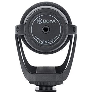 Micrófono direccional supercardioide Boya BY-BM2021 con soporte antivibratorio para cámara y smartphone