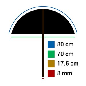 Paraguas reflectante Falcon Eyes UR-32WB blanco-negro 80 cm