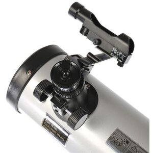 Telescopio reflector básico Byomic 76-700 plateado con estuche