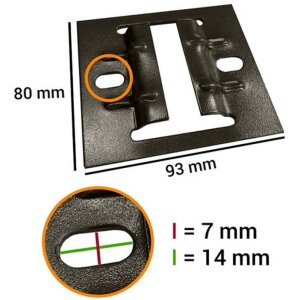 Placa de montaje Falcon Eyes 3330C 8x9,2cm 4 uds. para...