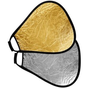 StudioKing Reflector CRGGS60 Oro Plata con mango 60 cm