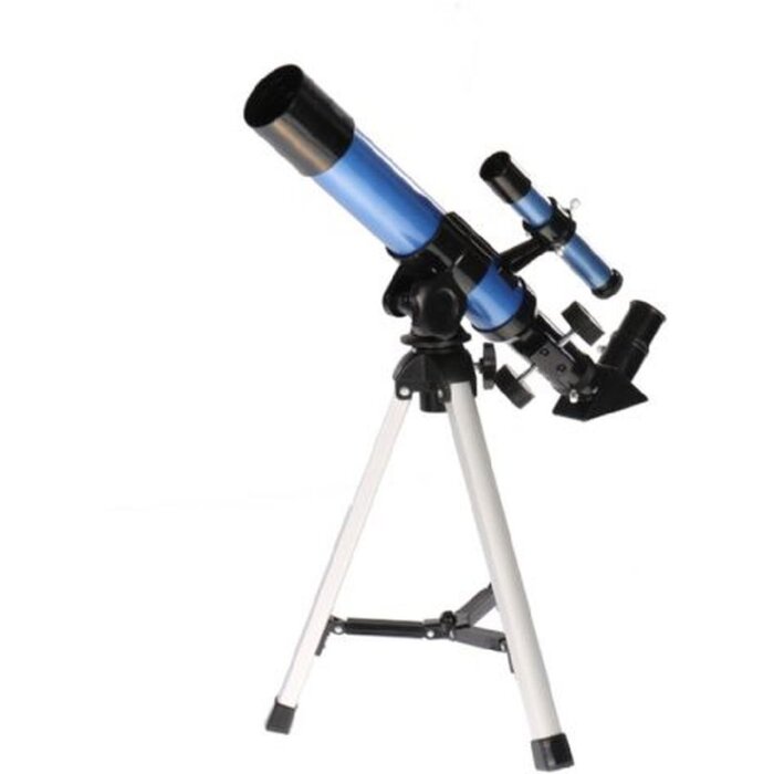 Telescopio Byomic Junior 40-400x Astronomía Principiante Azul con Trípode