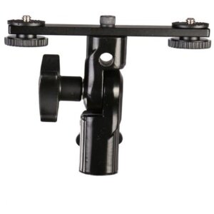 Falcon Eyes CLD-14A Soporte basculante de doble montura con 2 adaptadores de zapata HS-20M