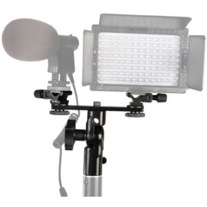 Falcon Eyes CLD-14A Soporte basculante de doble montura con 2 adaptadores de zapata HS-20M
