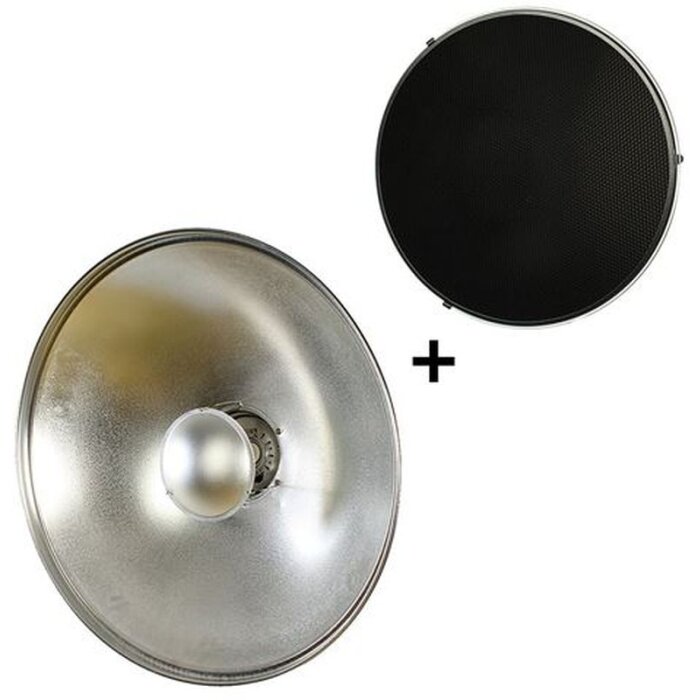 StudioKing Beauty Dish SK-BD700 Plata 70cm con nido de abeja