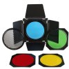 Juego de solapas de apantallamiento StudioKing SK-BD18 con accesorio de filtro de color en forma de panal