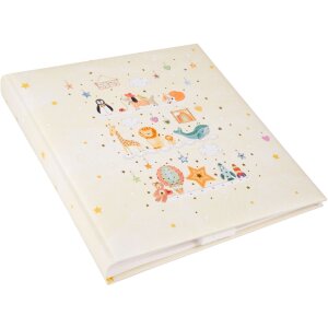 Goldbuch álbum bebé Toy Zoo 30x31 cm 60 páginas blancas motivo animal gofrado plata
