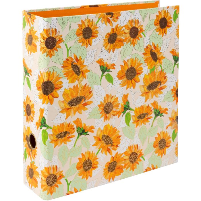 Goldbuch carpeta motivo Girasol blanco mecanismo de 2 anillas 8 cm lomo DIN A4