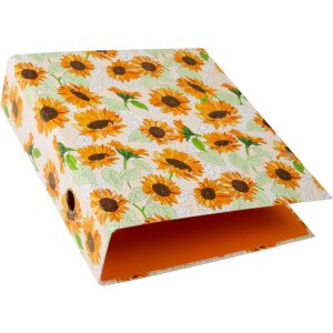 Goldbuch carpeta motivo Girasol blanco mecanismo de 2 anillas 8 cm lomo DIN A4